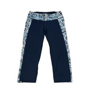 Lilly Pulitzer Weekender Luxletic Crop Leggings Bright Navy Star Crunch Small
